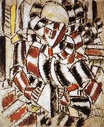 Fernard Leger The fem wearing in red and green color oil painting picture wholesale